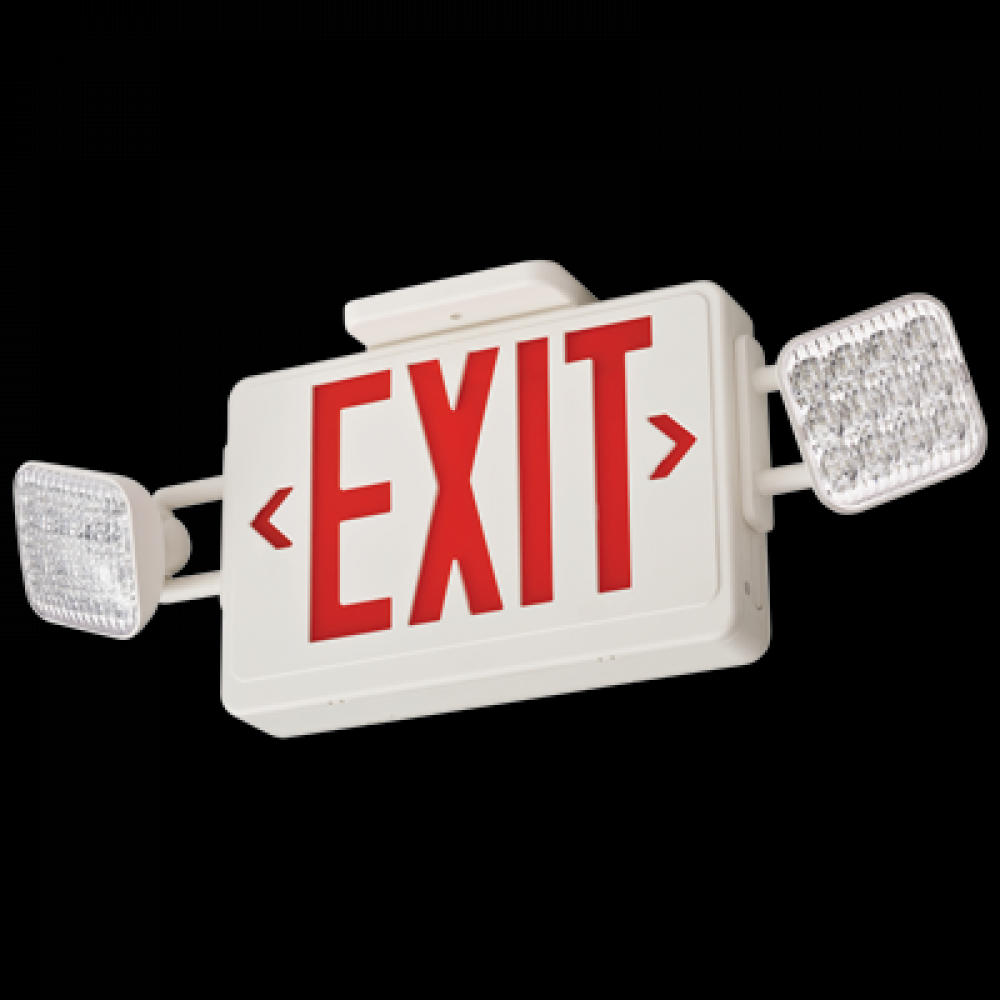 Thermoplastic LED exit/unit combo, red/g