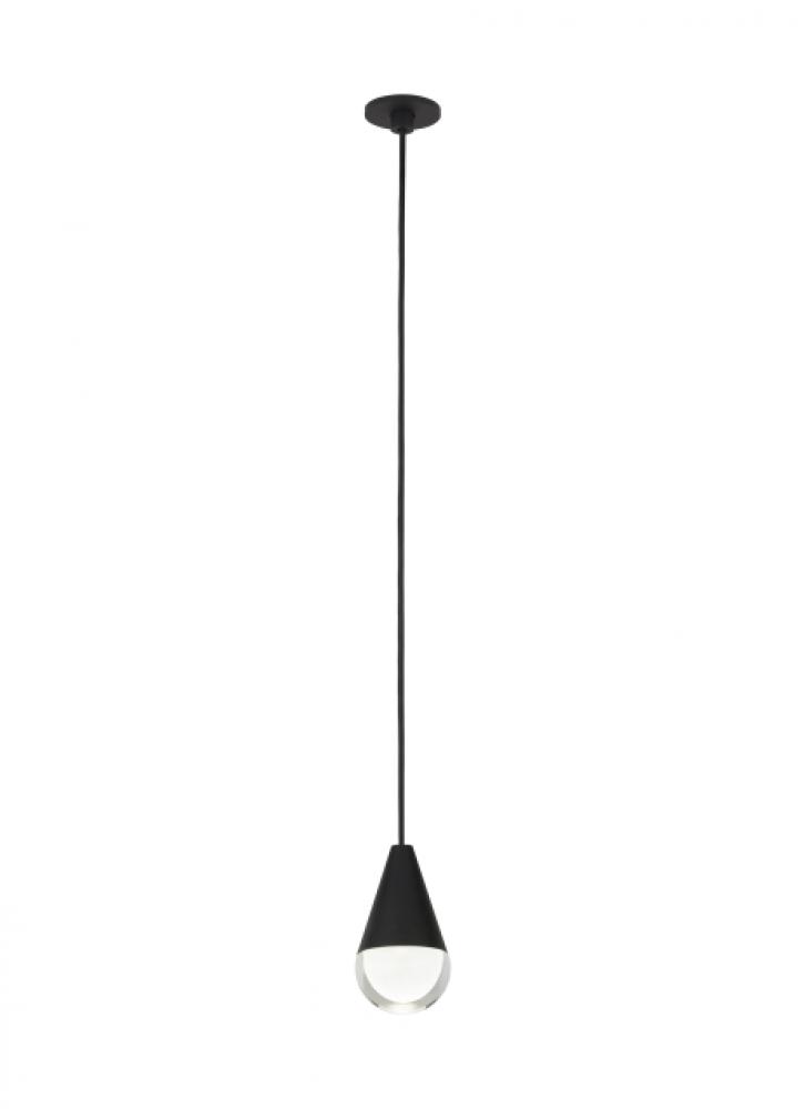 Modern Cupola dimmable LED Port Alone Ceiling Pendant Light in a Nightshade Black finish