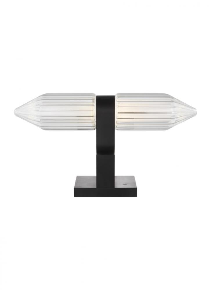 Modern Langston dimmable LED Table Lamp in a Plated Dark Bronze finish