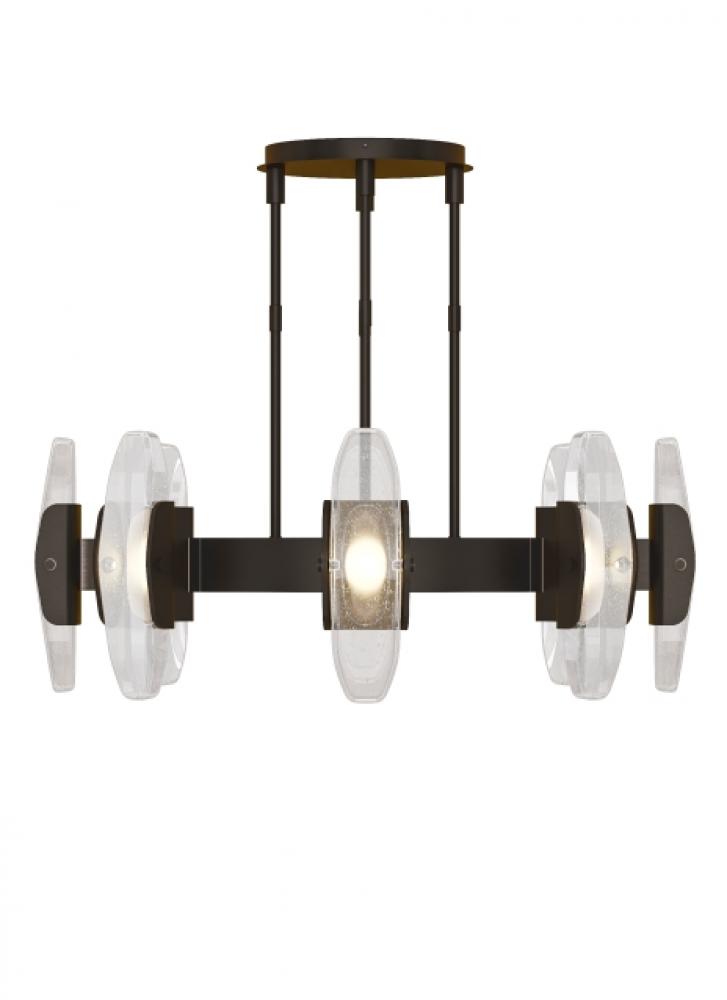 Modern Wythe dimmable LED Large Chandelier Ceiling Light in a Plated Dark Bronze finish