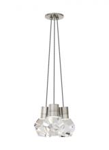 Visual Comfort & Co. Modern Collection 700TDKIRAP3IS-LEDWD - Modern Kira dimmable LED Ceiling Pendant Light in a Satin Nickel/Silver Colored finish