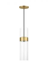 Visual Comfort & Co. Modern Collection 700TDMANMCLNB-LED930-277 - Manette Modern dimmable LED Medium Ceiling Pendant Light in a Natural Brass/Gold Colored finish