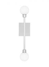 Visual Comfort & Co. Modern Collection 700WSMRAN-LED927 - The Mara Damp Rated 2-Light Integrated Dimmable LED Wall Sconce in Polished Nickel