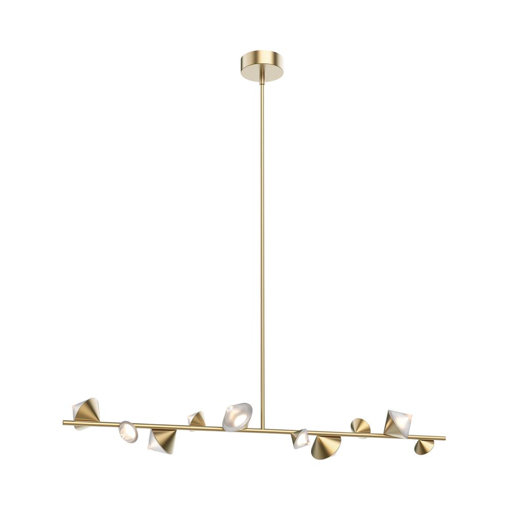 Geode 51-in Brushed Gold LED Linear Pendant