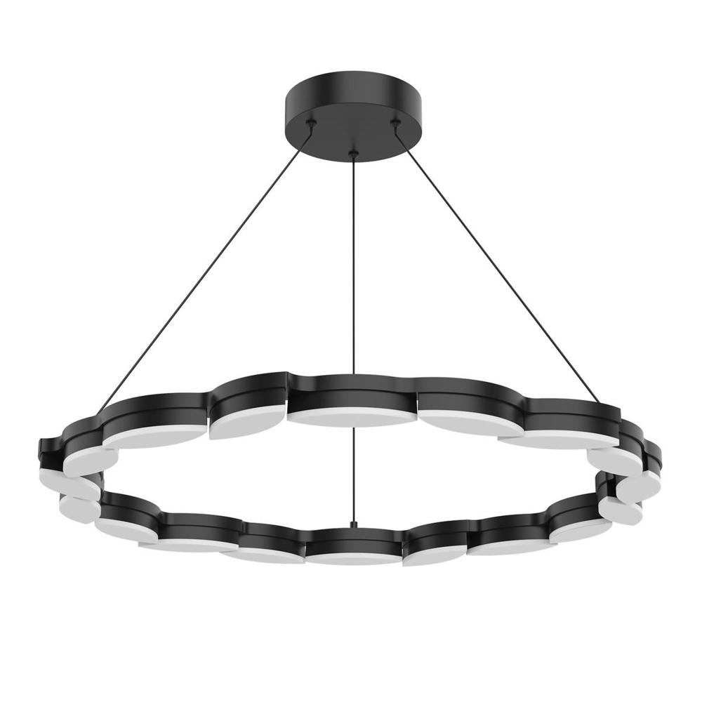 POPLAR 34&#34; CHANDELIER BLACK 108W 120VAC WITH LED DRIVER 3000K 90CRI