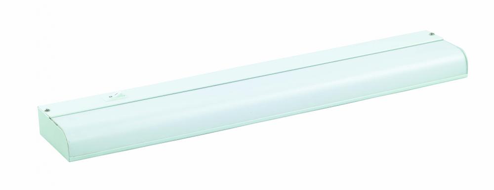 Fluorescent, 22 1/4&#34; Under Cabinet Fluorescent Strip Bar, Direct Wire, 1 Bulb, 14W T5 (Included)