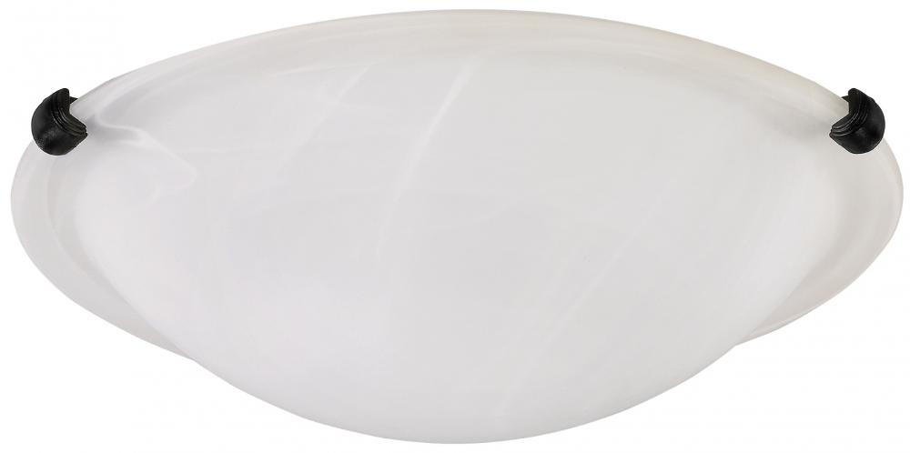 Fmount, Spec. IFM1612BK, MBK Color, 2 Light Flushmount, Alabaster Glass, 60W Type A, 12&#34; x 4.5&#