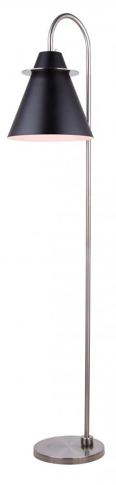 TALIA, IFL1076A66BKN -G-, BN + MBK Color, 1 Lt Floor Lamp, 60W Type A, On-Off Switch On the Top of t