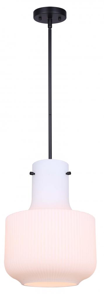 ADALIE, IPL2027B01BK, MBK Color, 1 Lt Rod Pendant, Flat Opal Glass, 60W Type A