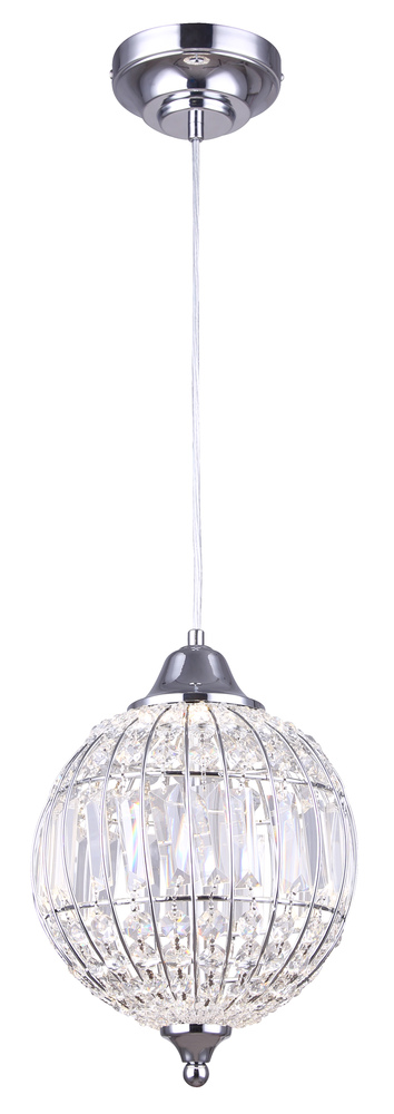 TILLY, 8 1/2&#34; LED Chain Pendant, Crystal, 15.5W LED (Integrated), Dimmable, 750