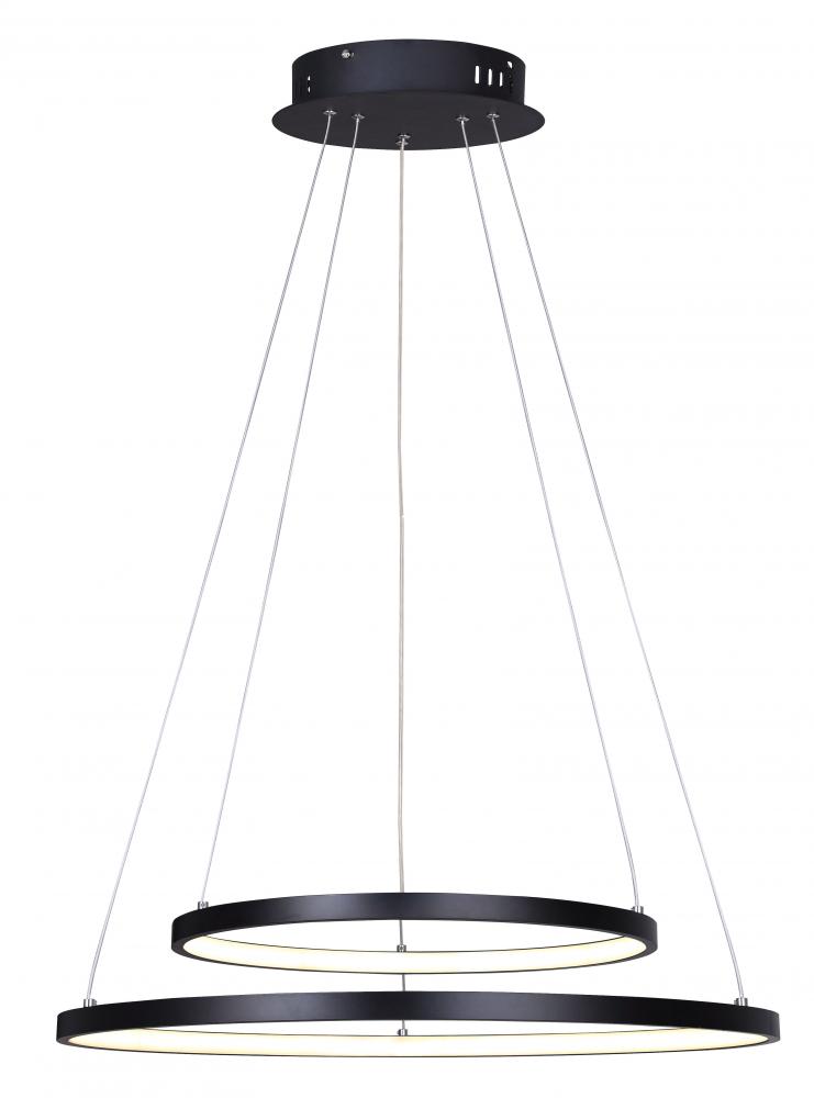 LEXIE, MBK Color, 24&#34; Wide Cord LED Chandelier, Acrylic, 42W LED (Integrated), Dimmable, 3020 Lu