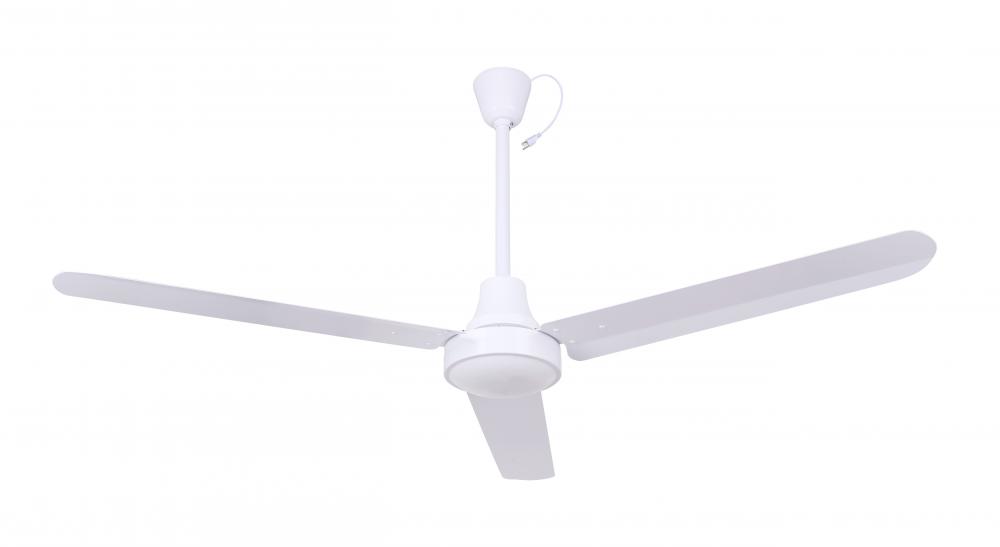Industrial DC Fan, CP56D11PN, 56&#34; Fan, WH Color, Cord and Plug, Downrod Mount, HIGH PERFORMANCE
