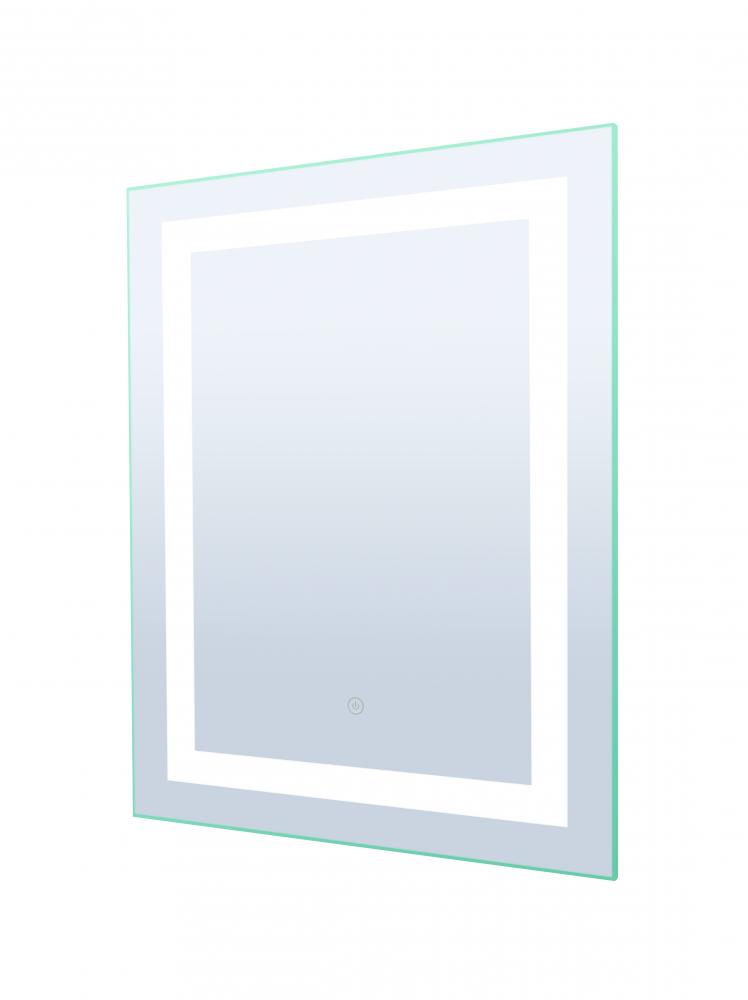 LED Sq. Mirror, 23.6&#34; W x 31.5&#34; H, On off Touch Button, 43W, 3000K, 80 CRI