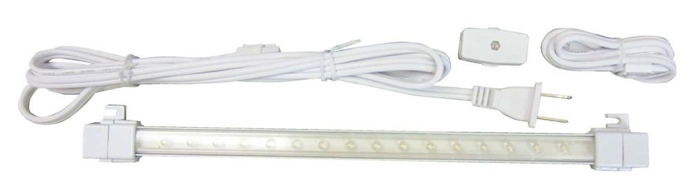 10&#34; White LED Wand: 16 LEDs, 4100K, 120V, with cord, switch, and connector