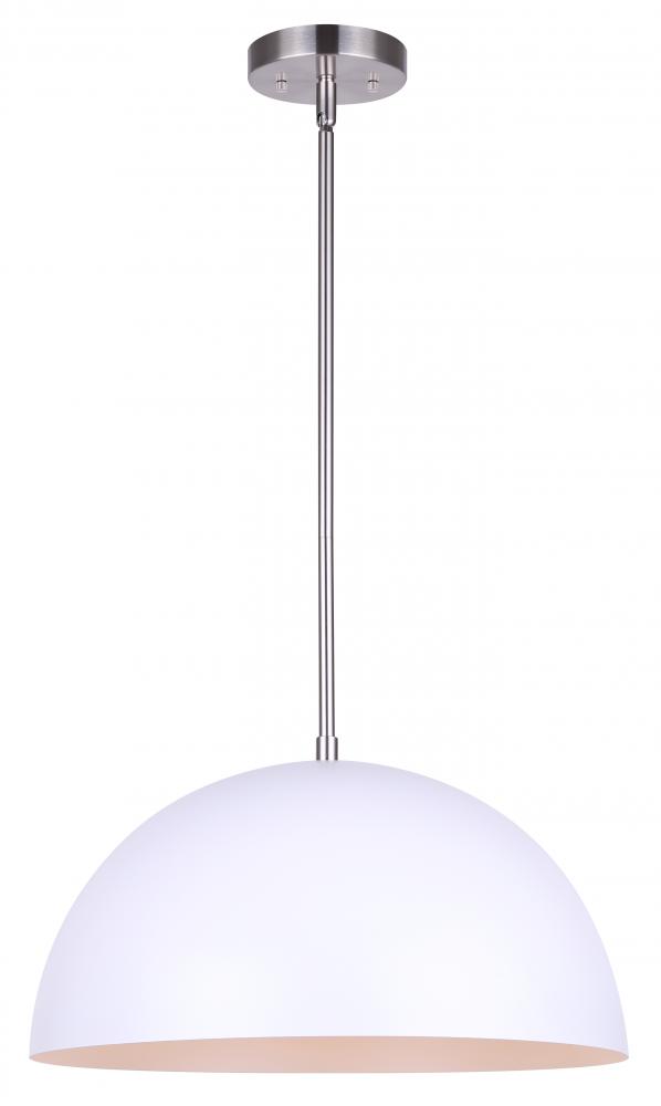 SADIE, IPL734B01BNH, MWH + BN Color, 1 Lt Rod Pendant, 100W Type A, 15.75&#34; W x 11.25 - 59.25&#34