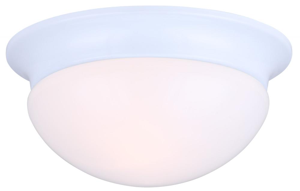 Fmount, 9&#34; 1 Bulb Flushmount, Frosted Glass, 60W Type A