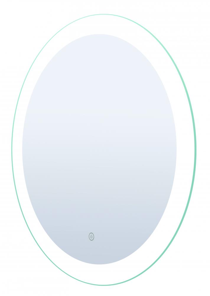 LED Oval Mirror, 27.5&#34; W x 27.5&#34; H, On off Touch Button, 43W, 3000K, 80 CRI