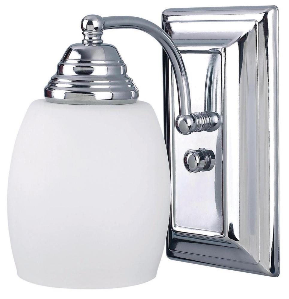 Griffin, 1 Light Vanity, Flat Opal Glass, 100 W Type A, 4 5/8&#34; W x 8&#34; H x 7 1/4&#34; D