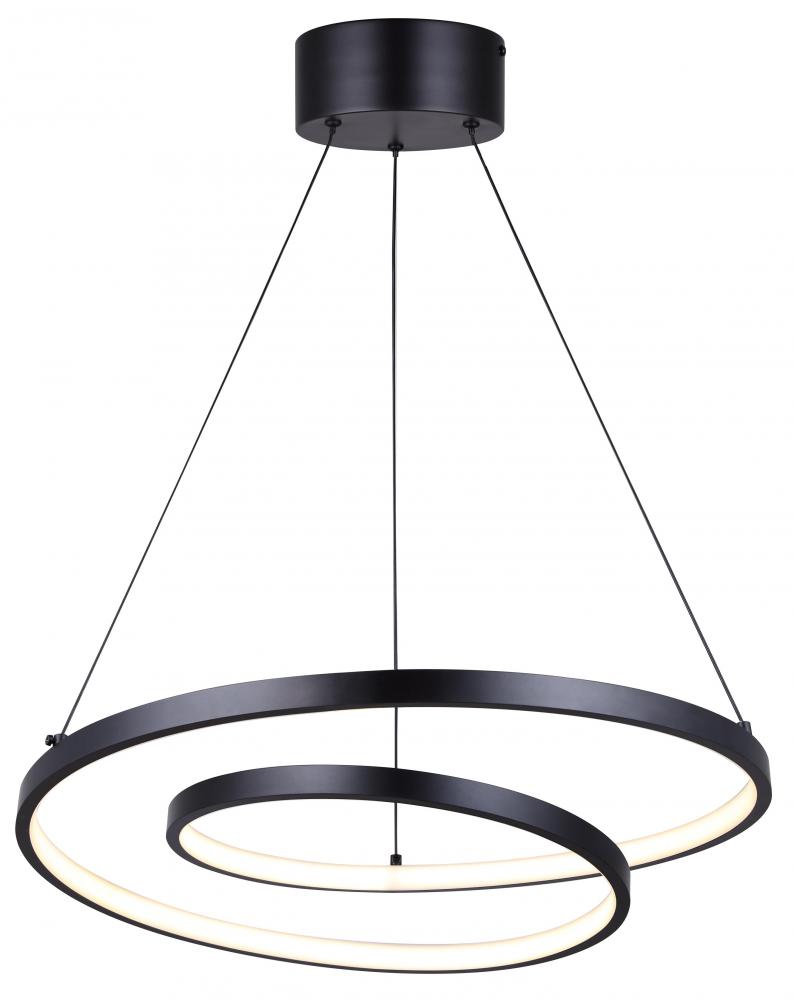 LIVANA, LCH259A20BK, MBK Color, 20&#34; Width Cord LED Chandelier, 29W LED (Integrated), Dimmable