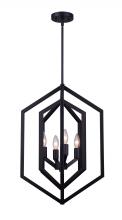 Canarm ICH1010A04BK16 - NETTO, 4 Lt 16" Wide Rod Chandelier, 60W Type C, 16" W x 31.25 - 73.25" H