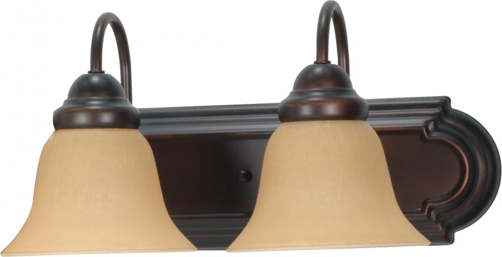 Ballerina - 2 Light 18&#34; Vanity with Champagne Linen Washed Glass - Mahogany Bronze Finish