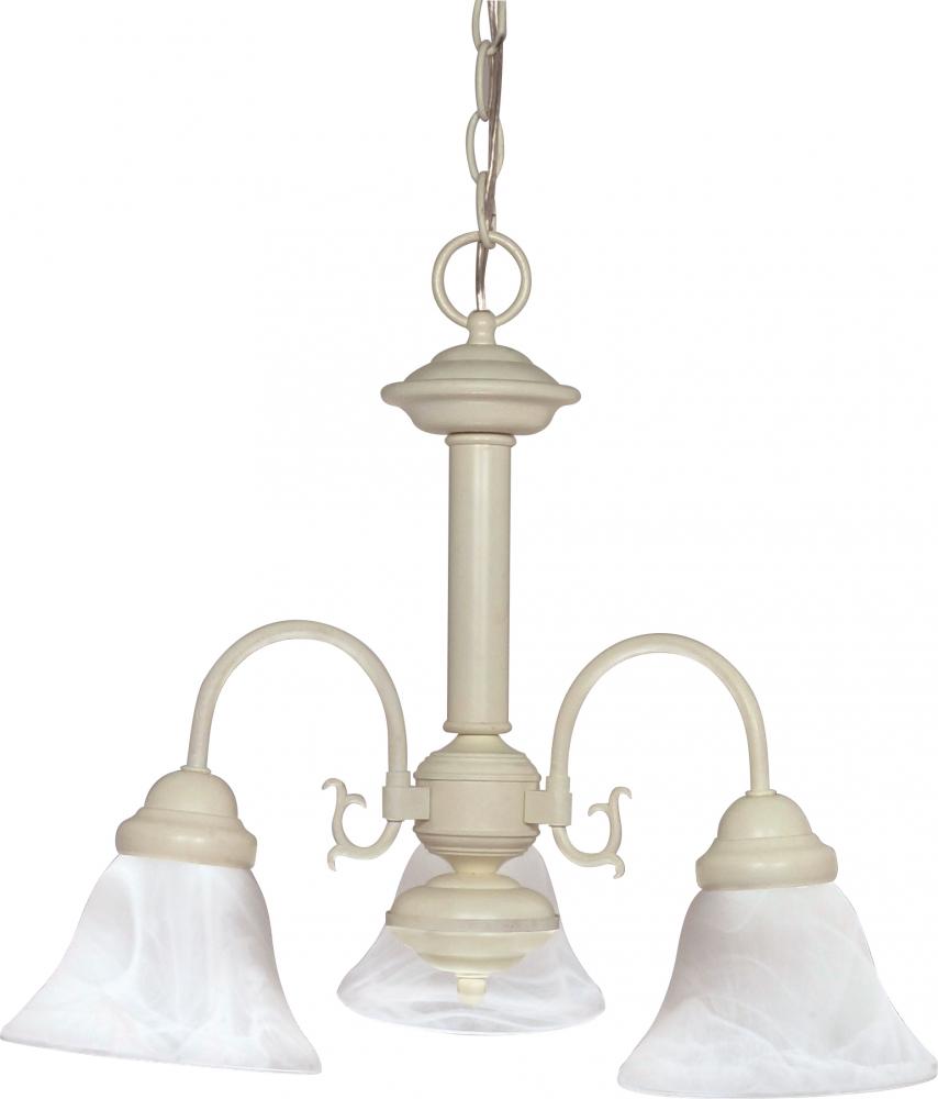 Ballerina - 3 Light Chandelier with Alabaster Glass - Textured White Finish