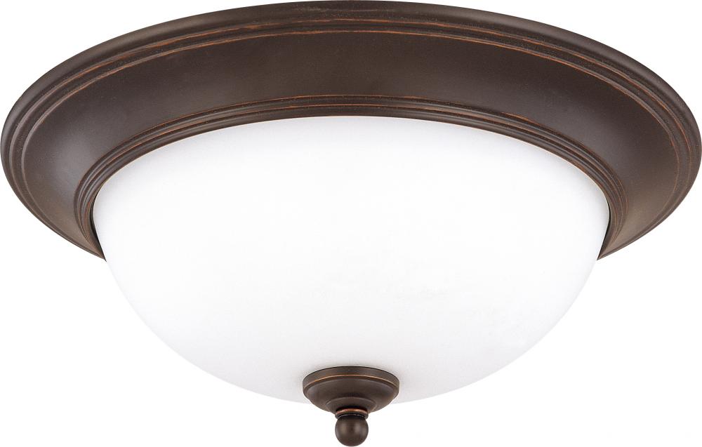 Glenwood ES; 2 Light; 16 in.; Flush Dome with Satin White Glass; Lamp Included