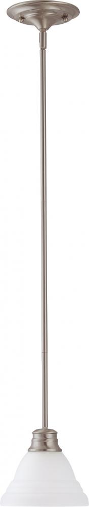 Empire - 1 Light 7&#34; Mini Pendant with Frosted White Glass - Brushed Nickel Finish