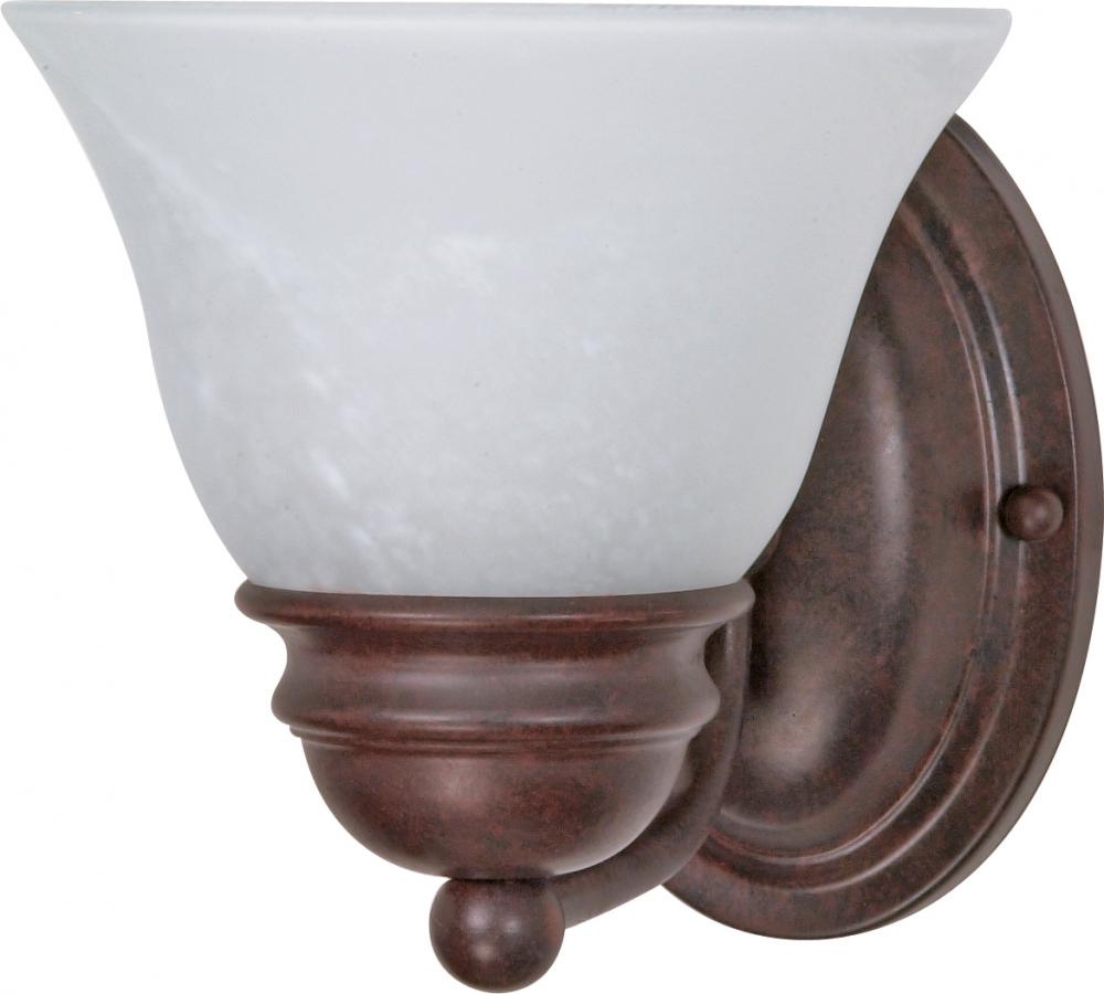 Empire - 1 Light 7&#34; Vanity with Alabaster Glass - Old Bronze Finish