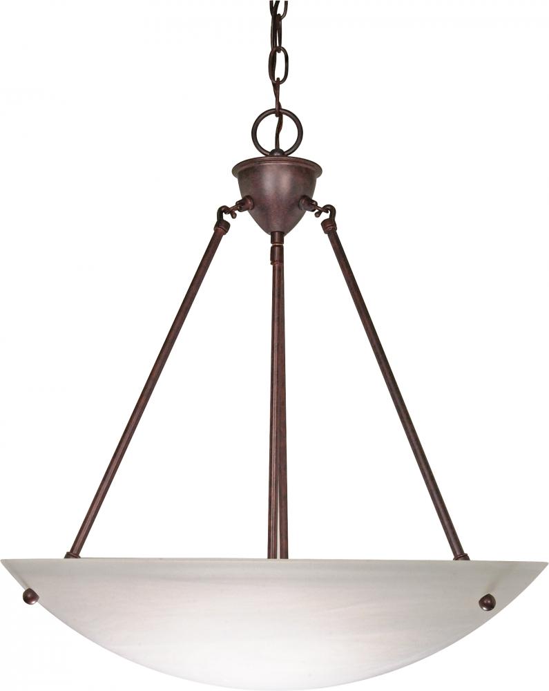 3 Light - 23&#34; Pendant with Alabaster Glass - Old Bronze Finish