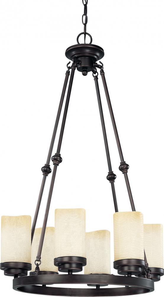 Lucern ES - 6 Light 32&#34; Oval w/ Saddle Stone Glass - (6) 13w GU24 Lamps Included