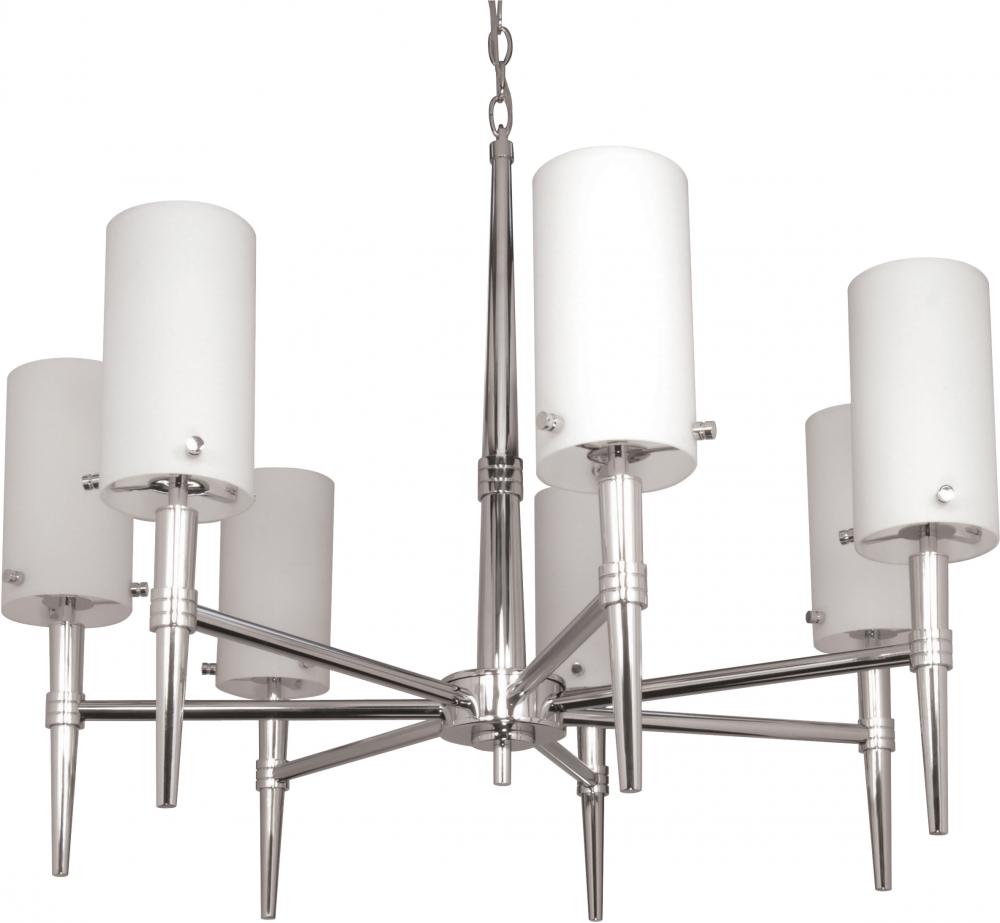Jet ES - 7 Light 30 &#34; Chandelier w/ Satin White Glass - (7) 13w GU24 Lamps Included