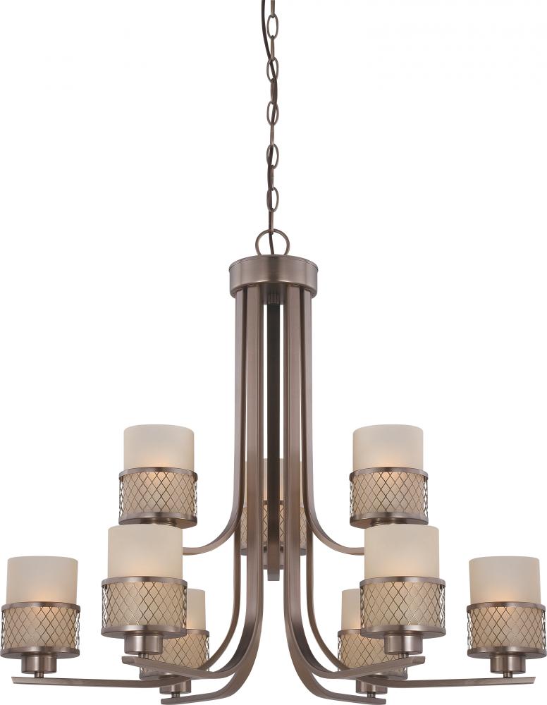 Fusion - 9 Light Chandelier w/ Russet Glass