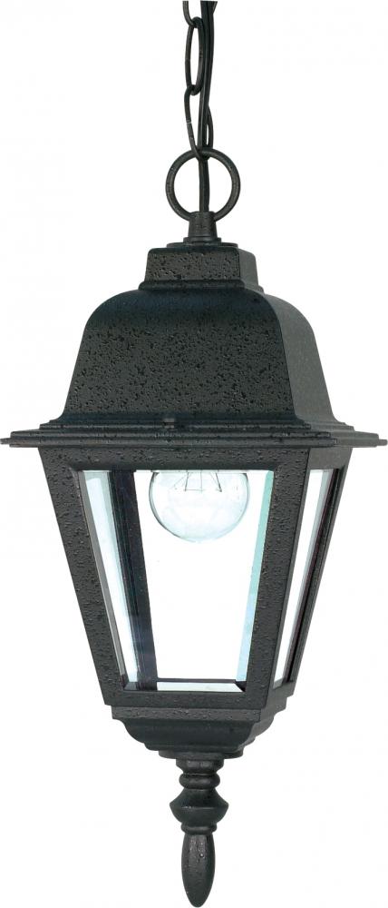 Briton - 1 Light 10&#34; Hanging Lantern with Clear Glass - Textured Black Finish