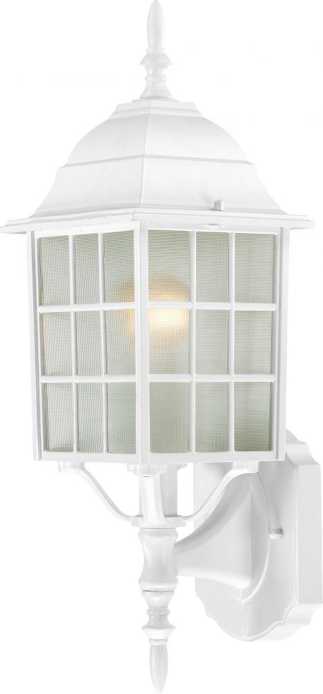 Adams - 1 Light 18&#34; Wall Lantern with Frosted Glass - White Finish