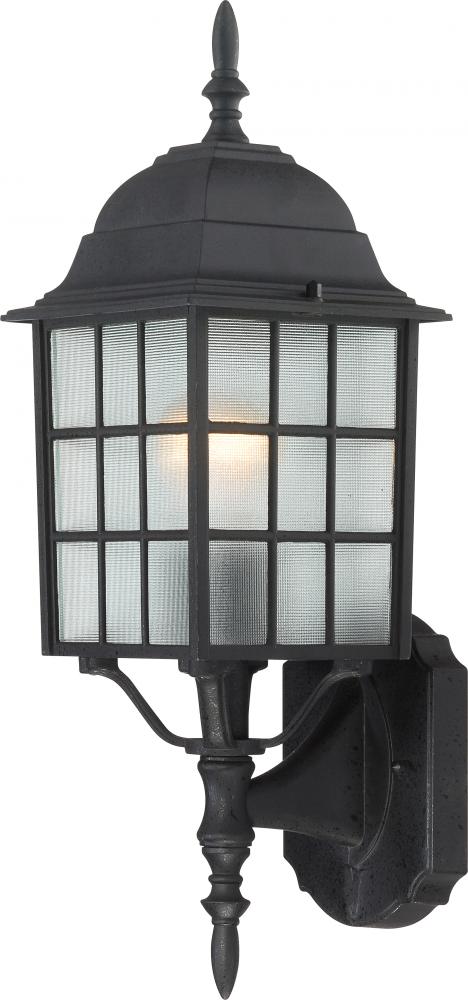 Adams - 1 Light 18&#34; Wall Lantern with Frosted Glass - Textured Black Finish