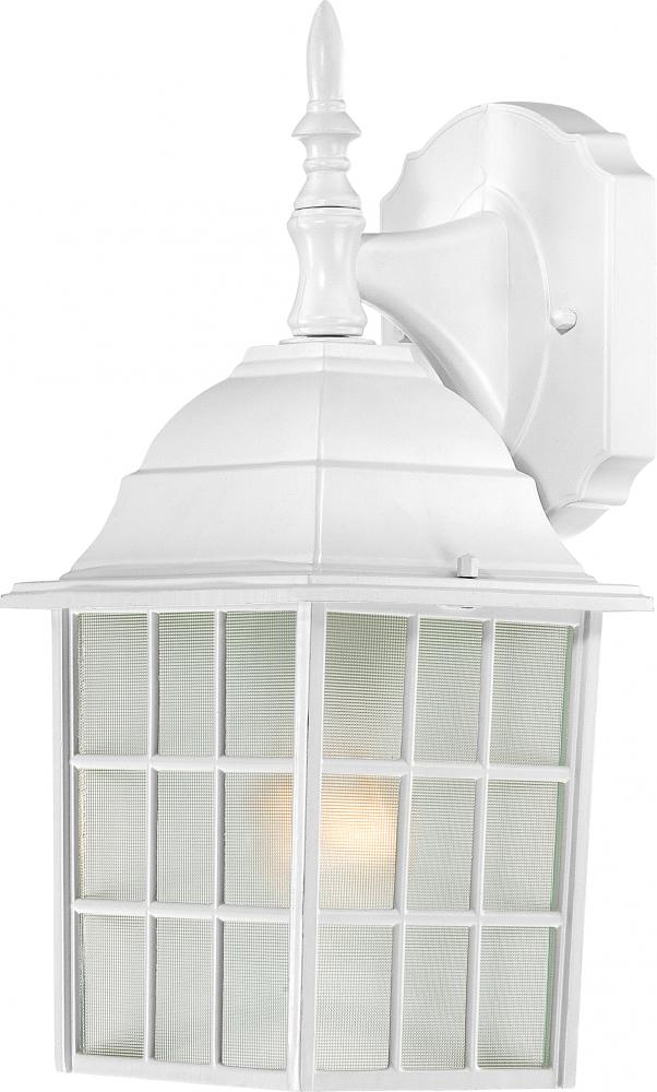 Adams - 1 Light 14&#34; Wall Lantern with Frosted Glass - White Finish