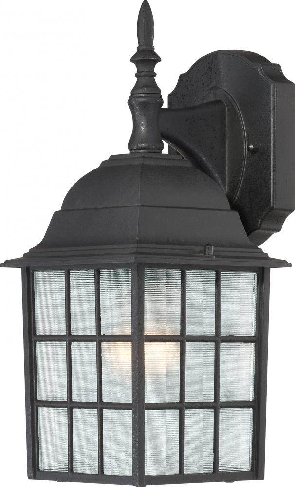 Adams - 1 Light 14&#34; Wall Lantern with Frosted Glass - Textured Black Finish