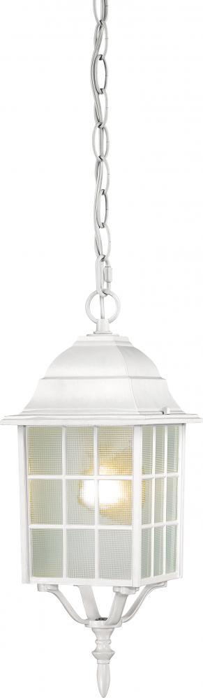Adams - 1 Light 16&#34; Hanging Lantern with Frosted Glass - White Finish