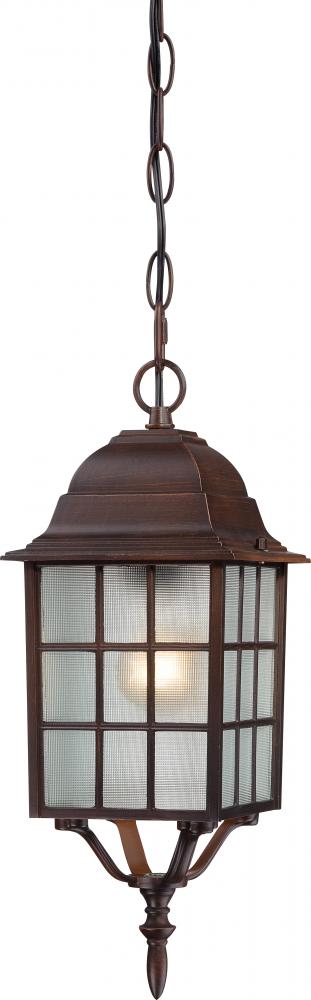 Adams - 1 Light 16&#34; Hanging Lantern with Frosted Glass - Rustic Bronze Finish