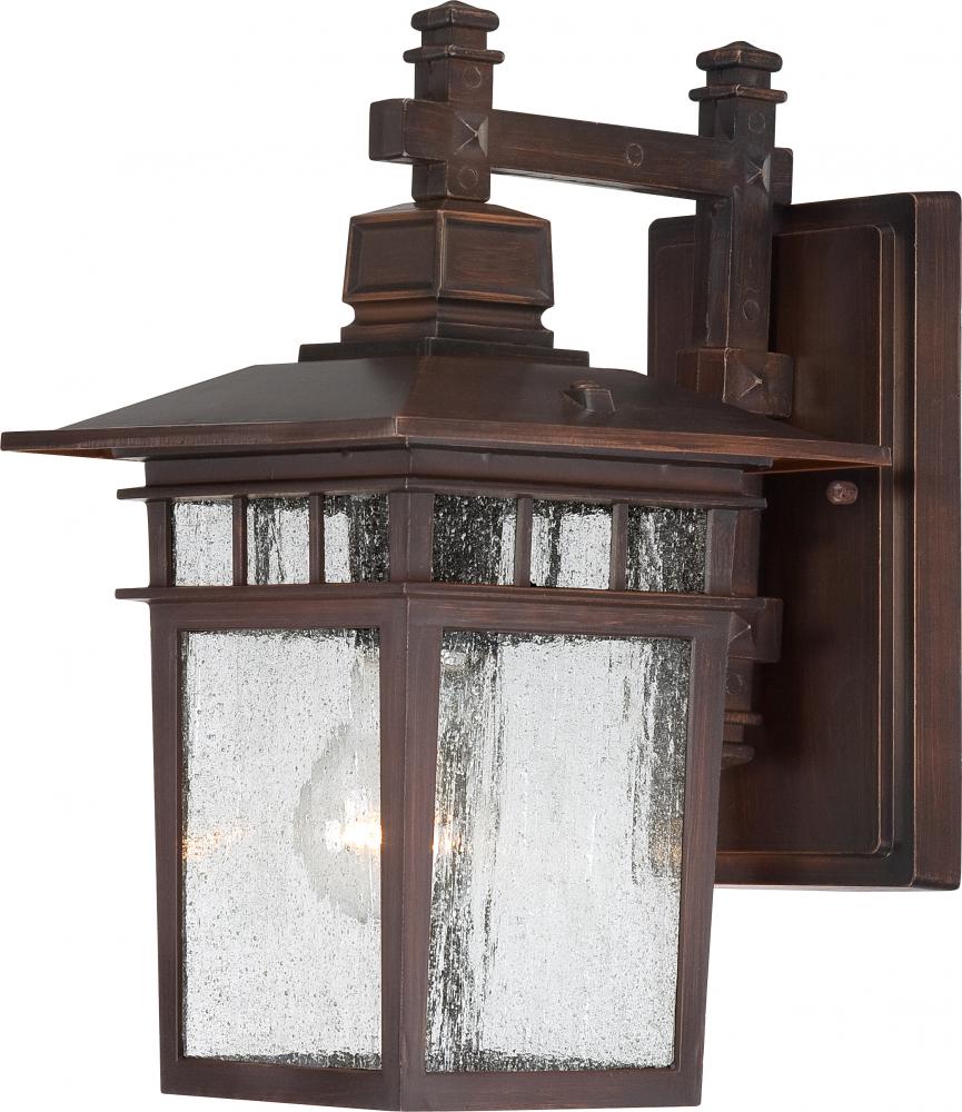 Cove Neck - 1 Light 12&#34; Wall Lantern with Clear Seed Glass - Rustic Bronze Finish