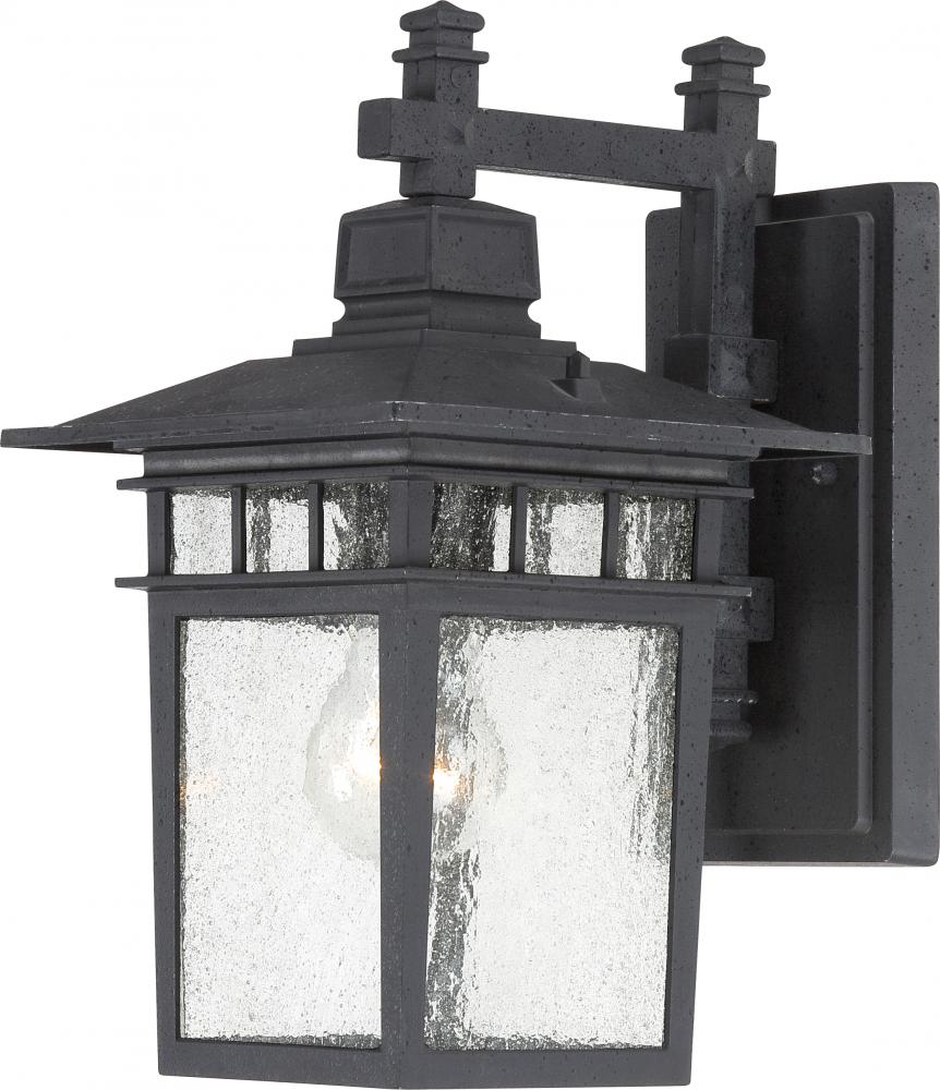 Cove Neck - 1 Light 12&#34; Wall Lantern with Clear Seed Glass - Textured Black Finish