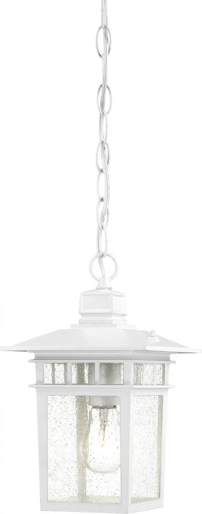 Cove Neck - 1 Light 12&#34; Hanging Lantern with Clear Seed Glass - White Finish