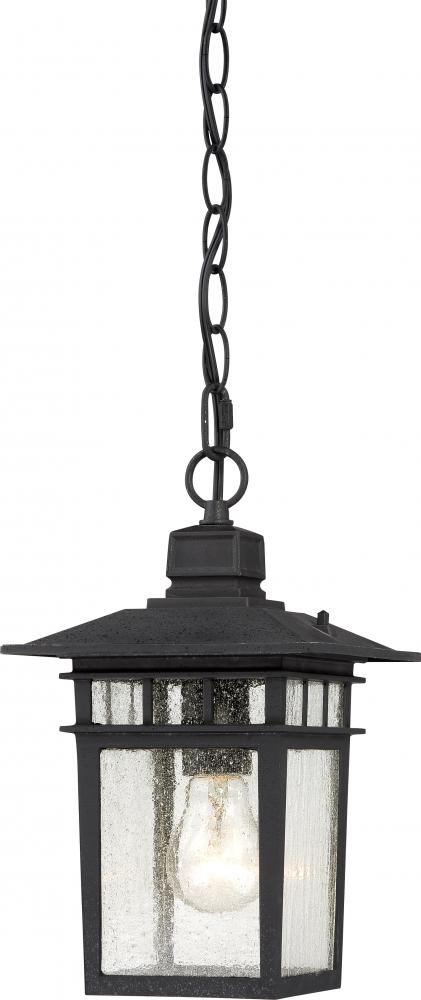 Cove Neck - 1 Light 12&#34; Hanging Lantern with Clear Seed Glass - Textured Black Finish