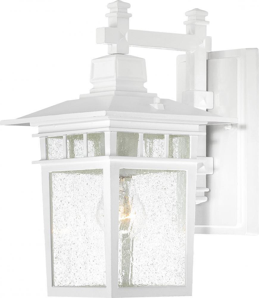 Cove Neck - 1 Light 14&#34; Wall Lantern with Clear Seed Glass - White Finish