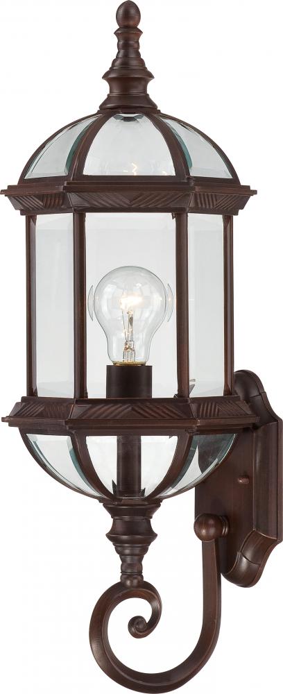 Boxwood - 1 Light 22&#34; Wall Lantern with Clear Beveled Glass - Rustic Bronze Finish