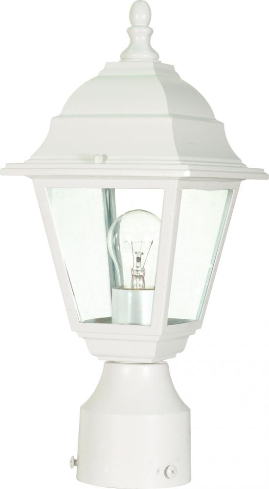 Briton - 1 Light 14&#34; Post Lantern with Clear Seeded Glass - White Finish