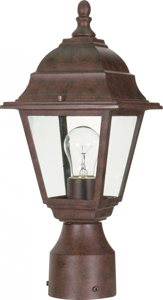 Briton - 1 Light 14&#34; Post Lantern with Clear Seeded Glass - Old Bronze Finish