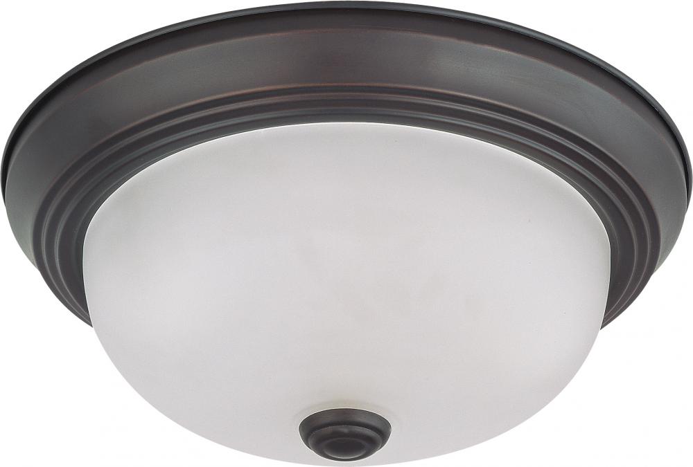 2 Light 11&#34; Flush Mount with Frosted White Glass; Color retail packaging