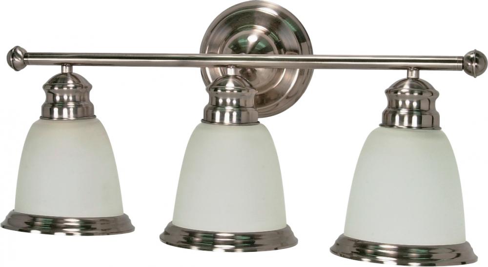 Palladium - 3 Light - 22&#34; - Vanity - with Satin Frosted Glass Shades